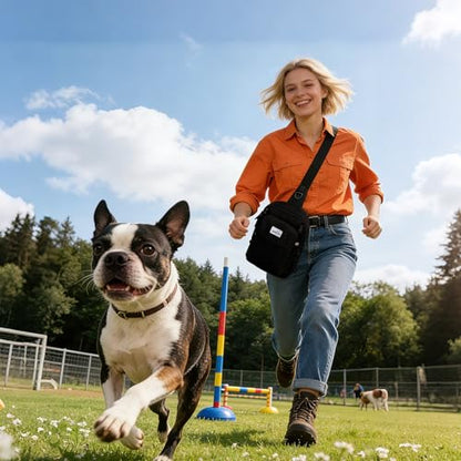 Dog Training Pouch with Removable Pocket, Dog Treat Pouch Waist Belt Clip for Hands-Free Training, Built in Water Bottle Holder, 3 Ways to Wear