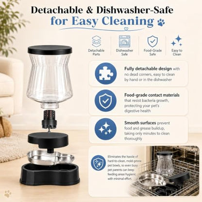 Automatic Dog Water Dispenser 3 Gallon/11L Gravity Stainless Steel Water Waterer Feeder, BPA-Free Large Capacity Water Feeding Bowls for Medium & Large-Sized Dogs,Cats - size: 3 Gallon Water