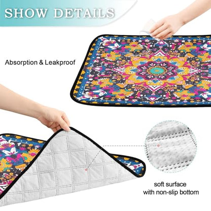 Qilmy Mandala Pet Mat, Waterproof Reusable Dog Training Pad Anti-Slip Pet Creat Pad for Small Medium Large Dogs and Cats - size: Medium+Large