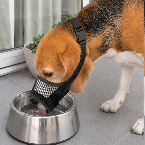 Soft Dog Muzzle for Small Medium Large Dogs, Dog Muzzle Comfortable Breathable Basket Muzzle for Dogs, Adjustable Muzzles for Dogs Anti-Biting Barking Chewing, Preventing Accidental Ingestion (S) - size: S