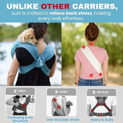 Pet K'tan Dog Sling Carrier: Hands Free Dog Carrier for Small & Medium Dogs - #1 Pet Travel Accessory & Gift - Bond with New Puppy- Safe & Durable - Hands Free - for Cats & Small Animals Anti-Anxiety - size: Medium