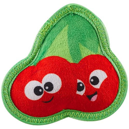 Outward Hound Tough Skinz Durable Squeaky Dog Toy with Two Tough Layers, Cherries, Red, Small - color: Cherries, size: Small