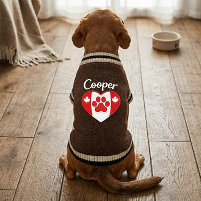 Custom Embroidered Flag Dog Sweater, Personalized Knit Pet Clothes, City with Name Graphic Pullover Apparel, Winter Warm Soft Puppy Cats, Gift for Pet Lovers Gift#2 - color: Gift#2