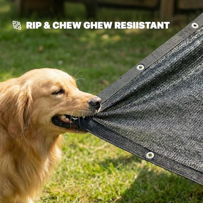ColourTree 4' x 5' Black Dog Kennel Shade Cover, 90% UV Block Shade Cloth, Mesh Tarp with Grommets for Dog Playpen, Dog Pen, Dog Run, Dog Crate, Fence Privacy Screen (We Make Custom Size) - color: Black, size: 0 4' x 0 5'