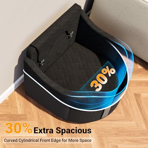 【Breezy Cooling】 PetDance Dog Car Seat for Medium & Small Dogs Up to 50 lbs, Brake Stabilized Pet Travel Seat with 30% Extra Spacious, Anti-Slip Base, Premium Matte Black - color: Premium Matte Black