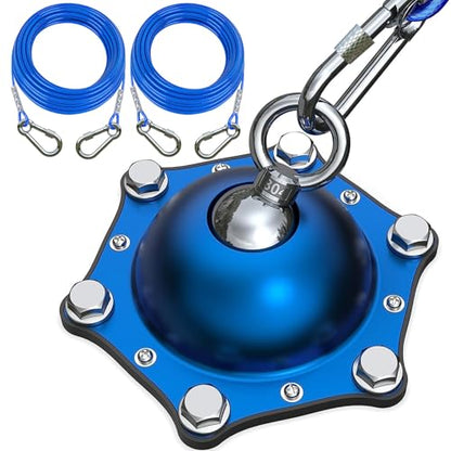 TOPKNOT Dog Tie Out Cable and Stake(up to 200lbs),with 2x20FT Heavy Duty Cables,360°Swivel Dog Run Anchor- No Tangle,Runner for Yard,for Outdoor Camping