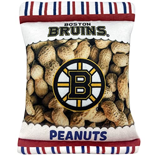 Pets First NHL Boston Bruins Crinkle Fine Plush Dog & Cat Squeak Toy - Cutest Stadium Peanuts Snack Plush Toy for Dogs & Cats with Inner Squeaker and Beautiful Hockey Team Name/Logo - color: Boston Bruins, style: NHL Peanut Snack Toy