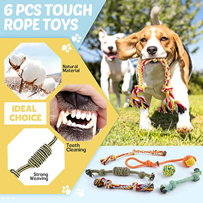 LOYEE Puppy Toys 21 Pack, Small Dog Chew Toys with Rope Toys for Teething Pet Cute Squeak Toy with Treating Ball for Puppy, Small Dogs - 21 Pack - style: 23 - Pack Fox