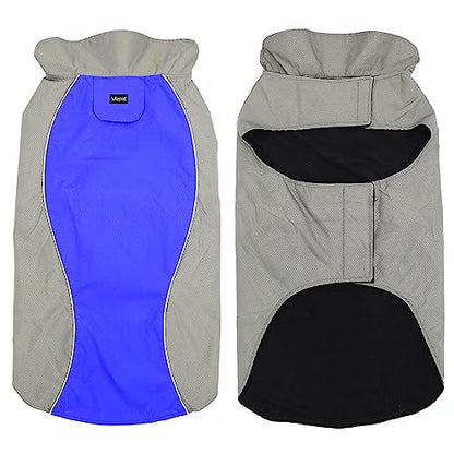 Vizpet Dog Raincoat Waterproof Coats,Dog Jacket High Visibility Warm Vest Dog Clothes for Small Medium Large Dogs(Blue-M) - size: Blue-M