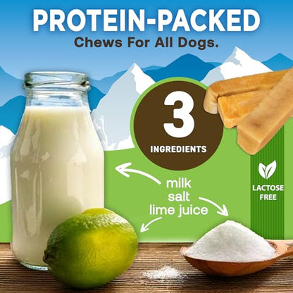 EcoKind Yak Cheese Himalayan Dog Chews, Yak Chews for Small Dogs, Long Lasting Bone for Aggressive Chewers, Only 3 Ingredients, Natural High Protein Treats, No Additives, Lactose Free, Small - 4 Chews