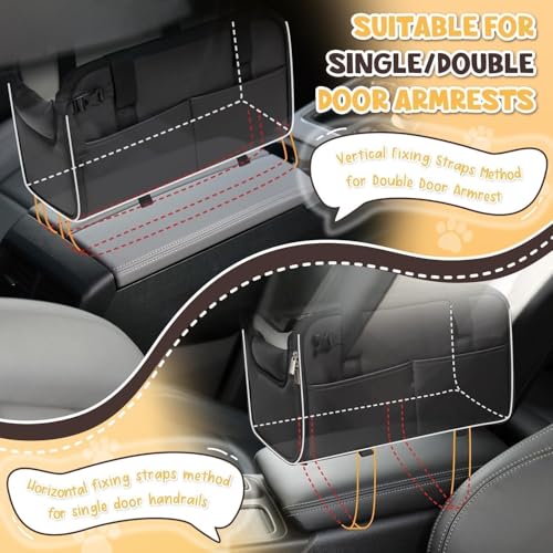 YUDODO 10-18lbs Large Console Dog Car Seat (Width＞9.5in) Fits Truck & SUV, Luxury Puppy Cat Travel Portable Booster Seat with Removable Velvet Cushion, Anti-Slip Pet Car Bed Carseat PU Leather Black - color: Black with Cushion, size: L (Truck SUV) (10-18l