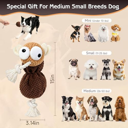 Yipetor Squeaky Dog Toy, [Mosquito Miss] Soft Plush Puppy Toys for Anxiety Relief, Durable Cotton Rope Teeth Clean Interactive Dog Toy to Keep Medium Small Dog Busy - Boredom Dogs Best Birthday Gift - color: Mosquito