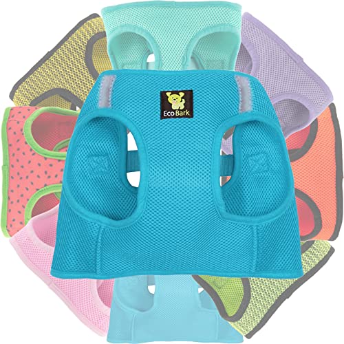EcoBark Teacup Dog Harness- Luxury Soft Step in Dog Harness for Puppy & Tiny Dogs - Reflective Mini Body Halter Vest (XXXS Baby Blue) - color: Sky Blue, size: XXXS- 2 to 3 lbs- Chest up to 10 in (Pack of 1)