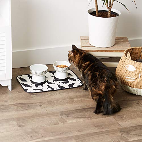 Bone Dry Machine Washable, Ultra Absorbent Pet Mat, 12x18, Cat Silhouette - color: Cat Silhouette, size: 12"L x 18"W