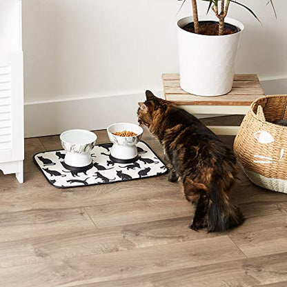 Bone Dry Machine Washable, Ultra Absorbent Pet Mat, 12x18, Cat Silhouette - color: Cat Silhouette, size: 12"L x 18"W