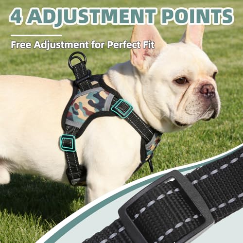 PUPTECK Dog Harness Small Sized Dog, Step in Adjustable Reflective Dog Vest Harness Escape Proof, No Pull Soft Padded Harness Easy Control, Camouflage, M - color: Camouflage, size: M (CHEST: 14.5"-20")