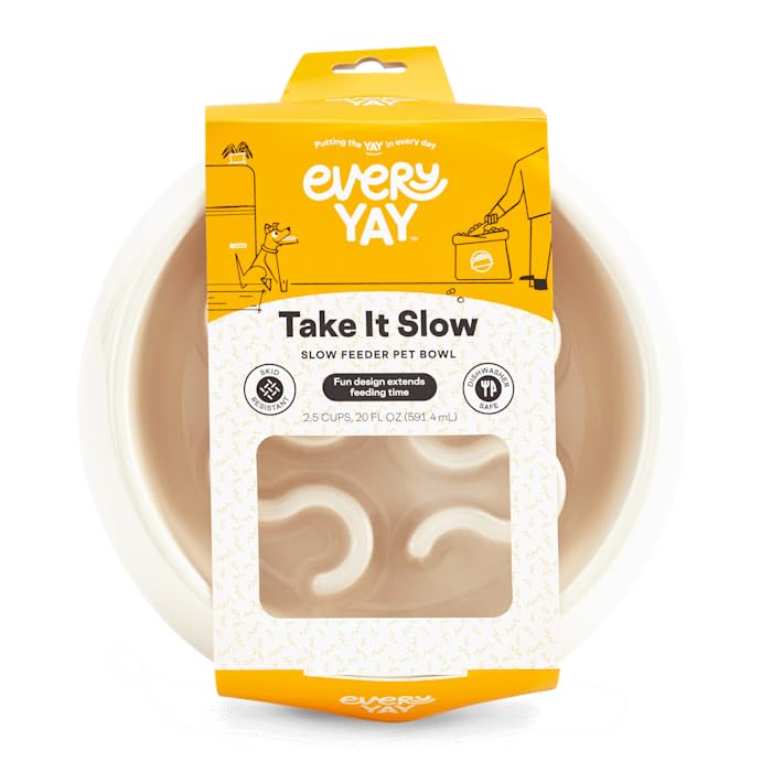EveryYay by Petco Take it Slow White Slow Feeder Pet Bowl 2.5 Cups - size: Medium
