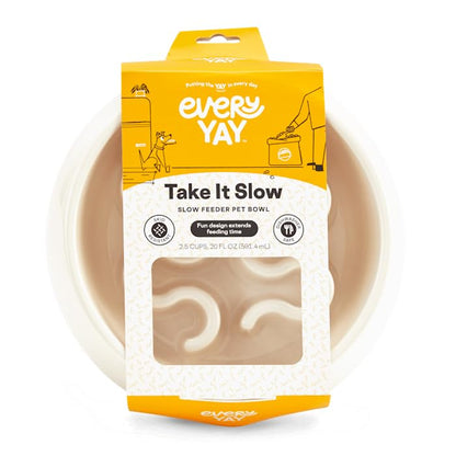 EveryYay by Petco Take it Slow White Slow Feeder Pet Bowl 2.5 Cups - size: Medium