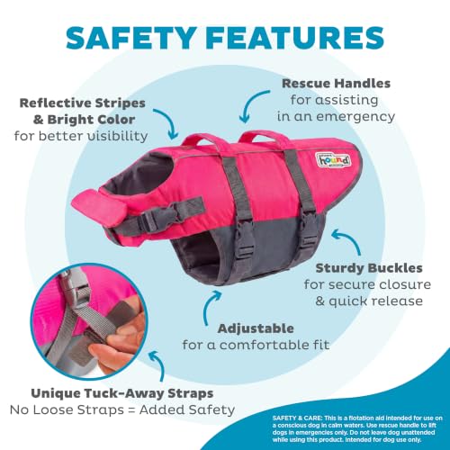 Outward Hound Granby Splash Pink Dog Life Jacket, Medium - color: Pink, size: Medium (Chest Girth: 21"-27")