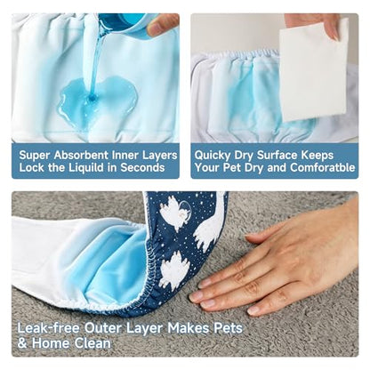 Wegreeco Washable Male Dog Diapers (Pack of 3) - Washable Male Dog Belly Wrap (Alpacas, X-Small) - color: Alpacas, size: X-Small (Pack of 3)