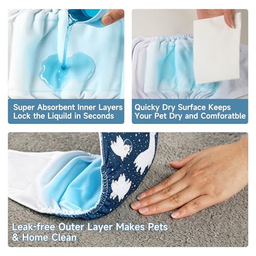 Wegreeco Washable Dog Diaper Male (Pack of 3) - Washable Male Dog Belly Wrap (Alpacas, Small) - color: Alpacas, size: Small (Pack of 3)