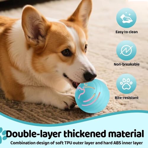 Smart Jumping Ball Dog Toy, Automatic Moving Pet Ball, Suitable for Toy Balls for Small Dogs and Cats(Blue) - color: Blue