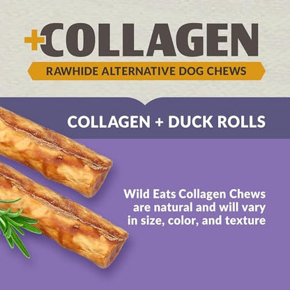 Wild Eats Collagen Chews - Stick Dog Treat for Medium & Large Dogs (10" 3ct, Real Duck) - Long Lasting, Rawhide Free, Low Fat, Grain Free Retriever Rolls - size: 11 Ounce (Pack of 3)