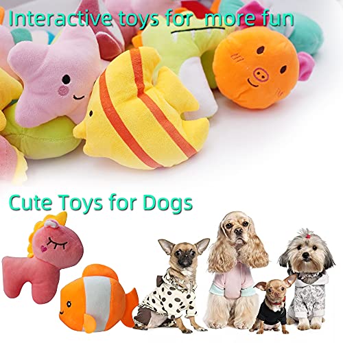 27 Pack Puppy Squeaky Toy, Different Designs Squeakers Pet Toys, Cute Bulk Plush Dog Toys for Small Dogs
