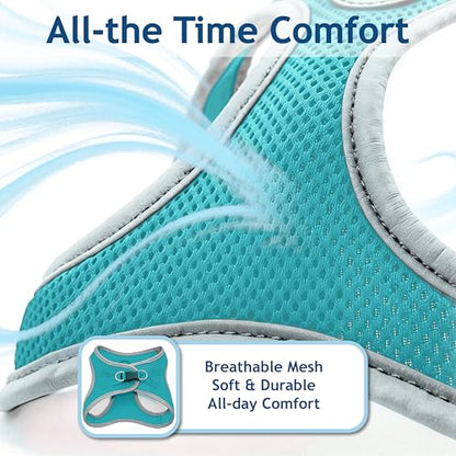 Kruz Dog Harness (Chest 16"-17", Weight 10–15 lbs) Athletica Adjustable Heavy Duty No Choke Puppy Vest for Small Dogs Lightweight Air Mesh, Reflective, Puppy Essentials – Turquoise, Medium - color: Turquoise, size: Medium