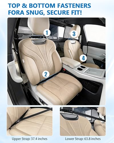 52" Wide Dog Car Barrier for SUV, Escape-Proof Dog Barrier with Removable Visual Window, Heavy-Duty Metal Frame & Chew-Resistant Mesh, Behind Front Seat Pet Divider for Cars, SUVs & Trucks