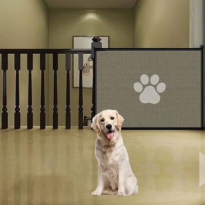 Cat Dog Gate Indoor Flexible Pet Gate for Stairs No Drilling Antis Fence, Dog Gates for Doorways Extra Wide, Indoor Isolation Net Stair, Safety Fence Door for Pets 71x31in Black