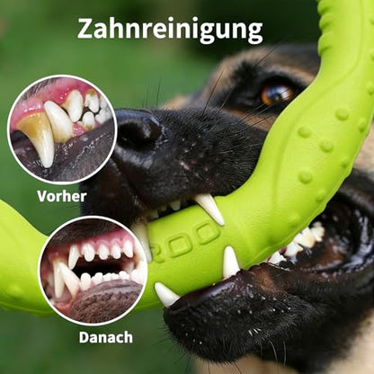 LaRoo Dog Flying Ring Toys, Floating Flying Disc ABS Durable Interactive Chew Toys for Training Outdoor Playing Puppy Medium Large Dogs (Small Green/18cm) - color: Green-S