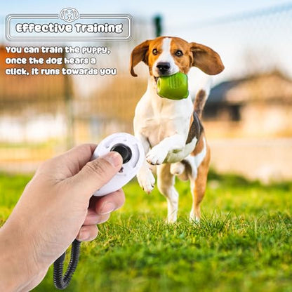Frienda 18 Pieces Dog Training Clicker, Pet Behavioral Training Clickers with Wrist Strap for Dogs Cats Puppy Birds Horses (White) - color: White