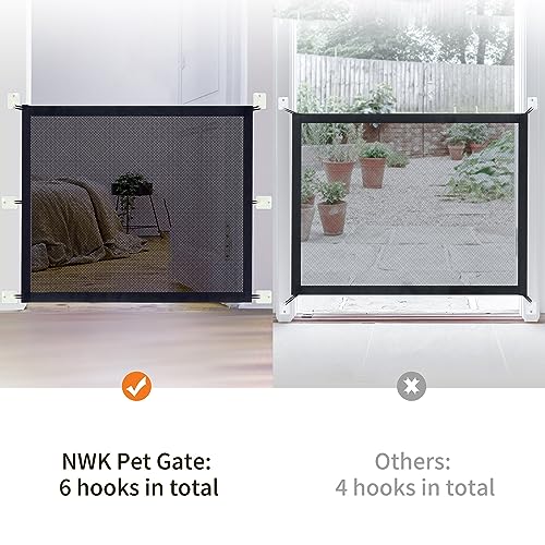 NWK Magic Dog Gate for Stairs Pet Gate for The House Providing a Safe Enclosure for Pets to Play and Rest, 6 Hooks Design (50'' X 30'') - size: 50'' X 30''
