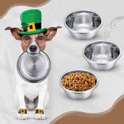 Ziliny 10 Pcs 8 Cup Metal Dog Bowls Stainless Steel Thickened Food Bowls Travel Kennel Food and Water Dish for Medium Large Size Dogs Cats, 64 Oz, Dishwasher Safe