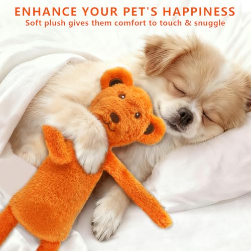 3 Pack No Stuffing Dog Toys, Dog Squeaky Toy to Keep Them Busy, Interactive Crinkle Puppy Toy for Boredom, Christmas Thanksgiving Gift for Small, Medium Dogs