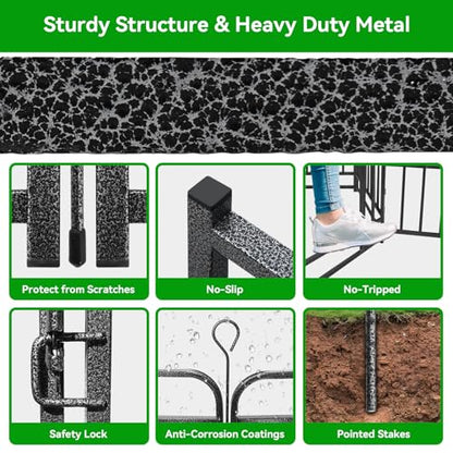 Kfvigoho Heavy Duty Dog Playpen: 12 Steel Panels 47" Height, Square Steel Pipe with Reinforced Crossbars, 27FT 57 Sq.ft Portable Fence for Yard RV Camping, Snowy Black - style: 27"W x 47"H