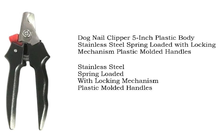 Pet Nail Clippers for Dogs & Cats – Professional Grooming Tool with Safety Guard, Ergonomic Non-Slip Handle Sharp Stainless Steel Blades – Easy Safe Pet Nail Trimmer (Black) - color: Black