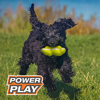 Nylabone Power Play Tennis Ball Teddy Bear Gripz Felt Rubber Fetch Toy, Squeaky Toys for Dogs, Medium (1 Count) - size: Medium (1 Count), style: Teddy
