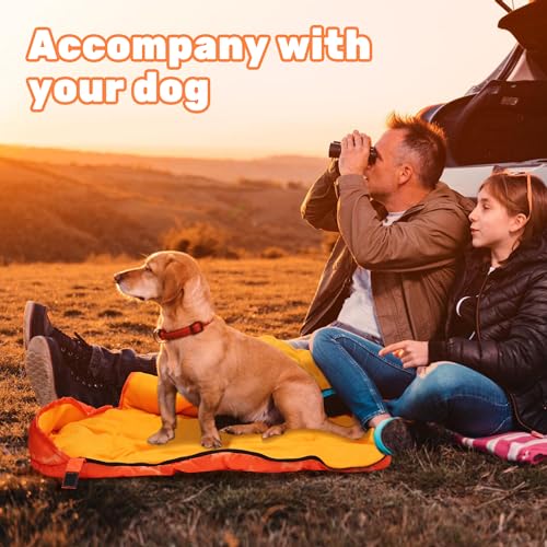 Lifeunion Dog Sleeping Bag with Storage Bag Waterproof Warm Packable Dog Bed for Travel Camping Hiking Backpacking - color: Orange