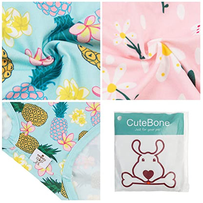 CuteBone Dog Shirts 2-Pack Soft Pet Clothes Breathable Summer Vest for Small Puppy and Stretchy Cat Apparel - color: Flowers&pineapple, size: Small