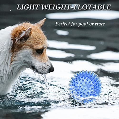 LECHONG 6pack Squeaky Dog Toys Spiky Dog Balls Cleans Teeth and Promotes Dental and Gum Health for Your Pet Squeaker Ball Toys for Aggressive Chewers (S 6PACK) - size: S 6PACK