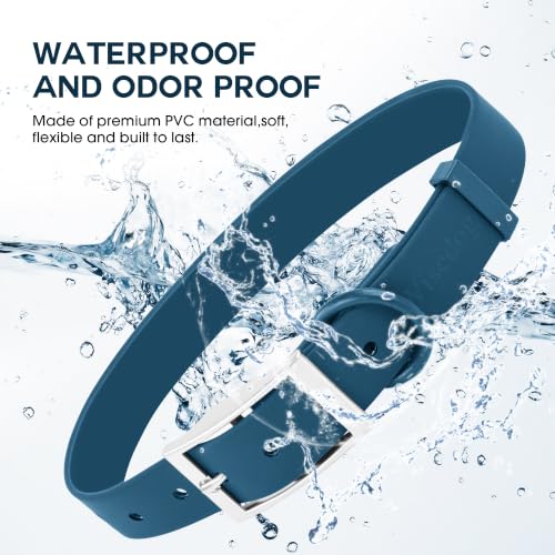 Wisedog Small Puppy Collar, XS 7"-10" × 1/2 in, Blue | Soft Rubber Coated Webbing, Cute Pet Collars, For Small Dogs Cats - color: Navy