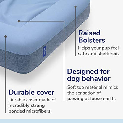 Casper Dog Bed, Plush Memory Foam, Medium, Blue - color: Blue, size: Medium