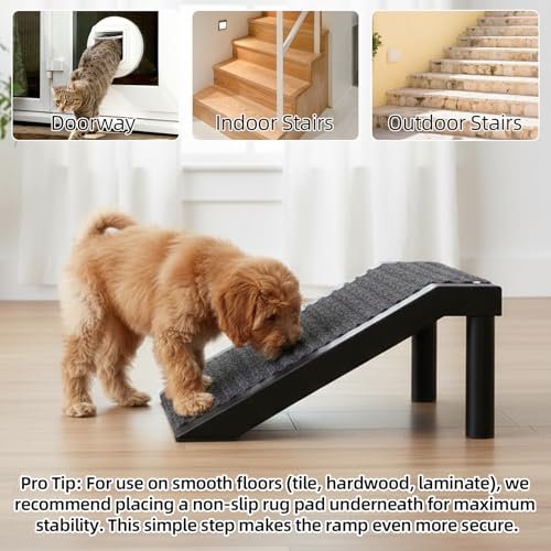 Dog Ramp for Stairs – Non-Slip Pet Steps with Locked-in Carpet & Iron Frame, Helps Senior Dogs & Small Breeds Climb Safely (2-Pack) - size: 2-Pack