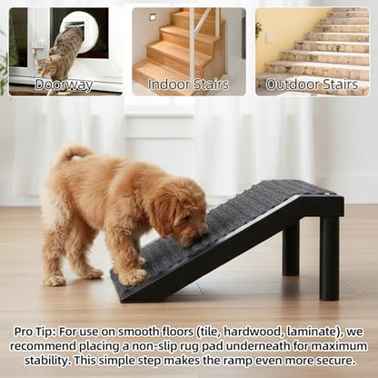 Dog Ramp for Stairs – Non-Slip Pet Steps with Locked-in Carpet & Iron Frame, Helps Senior Dogs & Small Breeds Climb Safely (2-Pack) - size: 2-Pack