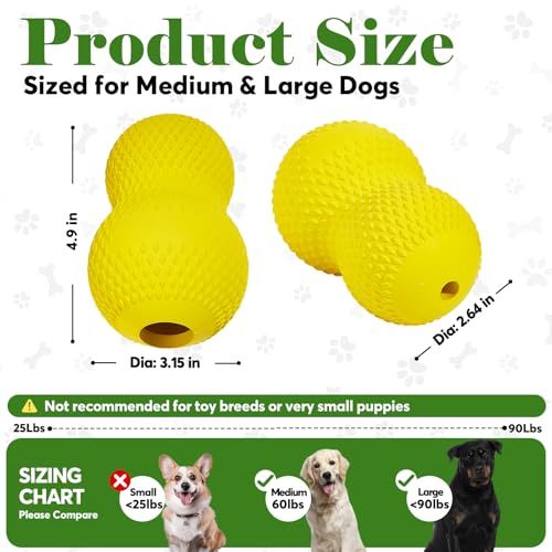 Kimee Natural Rubber Dog Chew Toy, Tough Gourd Dog Toy for Aggressive Chewers, Milk-Scented Interactive Dog Toy for Medium & Large Dogs to Chew, Tug & Fetch - style: Gourd