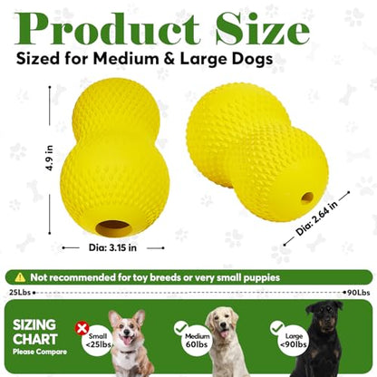 Kimee Natural Rubber Dog Chew Toy, Tough Gourd Dog Toy for Aggressive Chewers, Milk-Scented Interactive Dog Toy for Medium & Large Dogs to Chew, Tug & Fetch - style: Gourd