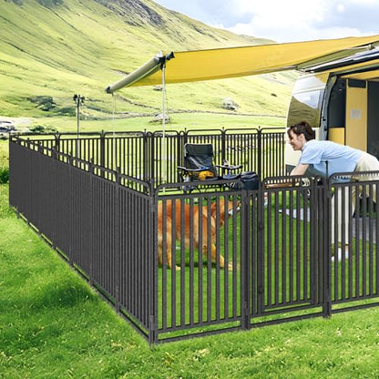 Thickened Dog Playpen Foldable Metal Yard Fence32/43inch Compact Portable Animal Barrier Fence for Indoor Outdoor (32 Panels, 43 inch) - size: 43 inch