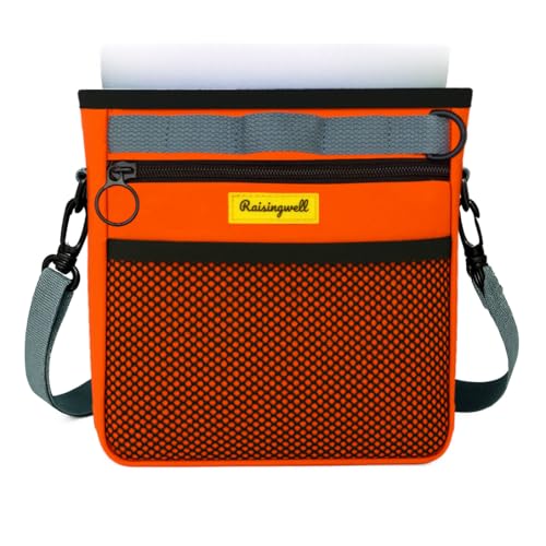 Raisingwell Dog Treat Pouch with Magnetic Closure 4-Cup Silicone Bag Fanny Pack Holder with Clicker 4 Ways to Wear Front Pocket Fits All Phones Ideal for Leash, Pet Walking and Training（Orange） - color: J.Orange, size: 4CUP